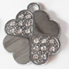 Zinc Alloy Charm/Pendant with Crystal, 34x38mm, Sold by PC