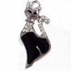 Zinc Alloy Charm/Pendant with Crystal, 16x44mm, Sold by PC