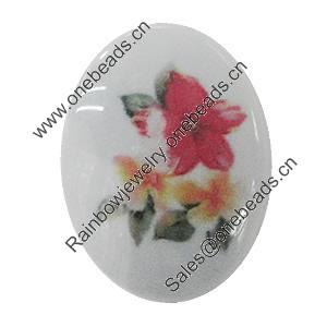 Resin Cabochons, No-Hole Jewelry findings, Flat Oval 38x53mm, Sold by Bag