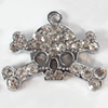 Zinc Alloy Charm/Pendant with Crystal, 45x38mm, Sold by PC