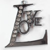 Zinc Alloy Charm/Pendant with Crystal, 39x45mm, Sold by PC