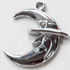 Zinc Alloy Charm/Pendant with Crystal, Moon, 31x34mm, Sold by PC