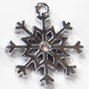 Zinc Alloy Charm/Pendant with Crystal, Snow, 32x40mm, Sold by PC