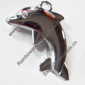Zinc Alloy Charm/Pendant with Crystal, 26x40mm, Sold by PC