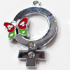 Zinc Alloy Charm/Pendant with Crystal, 33x44mm, Sold by PC
