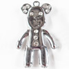 Zinc Alloy Charm/Pendant with Crystal, 27x48mm, Sold by PC