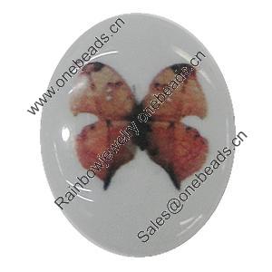 Resin Cabochons, No-Hole Jewelry findings, Flat Oval 38x53mm, Sold by Bag