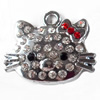 Zinc Alloy Charm/Pendant with Crystal, 32x28mm, Sold by PC