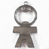 Zinc Alloy Charm/Pendant with Crystal, 25x50mm, Sold by PC