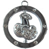 Zinc Alloy Charm/Pendant with Crystal, 37x42mm, Sold by PC