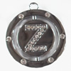 Zinc Alloy Charm/Pendant with Crystal, 37x42mm, Sold by PC