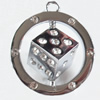 Zinc Alloy Charm/Pendant with Crystal, 37x41mm, Sold by PC