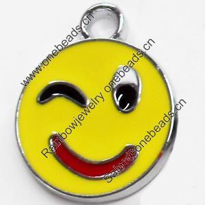 Zinc Alloy Enamel Pendant, 18x22mm, Sold by PC