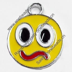 Zinc Alloy Enamel Pendant, 18x22mm, Sold by PC