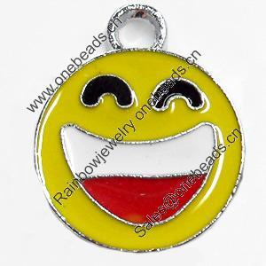 Zinc Alloy Enamel Pendant, 18x22mm, Sold by PC