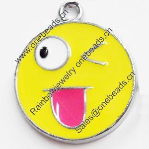 Zinc Alloy Enamel Pendant, 22x26mm, Sold by PC