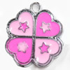 Zinc Alloy Enamel Pendant, Flower, 17x20mm, Sold by PC