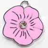 Zinc Alloy Enamel Pendant, Flower, 22x24mm, Sold by PC