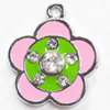 Zinc Alloy Enamel Pendant, Flower, 20x24mm, Sold by PC