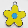 Zinc Alloy Enamel Pendant, Flower, 25x28mm, Sold by PC