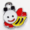 Zinc Alloy Enamel Pendant, Bee, 16x16mm, Sold by PC