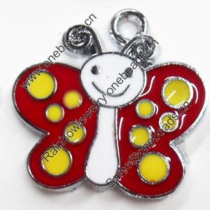 Zinc Alloy Enamel Pendant, Bee, 22x22mm, Sold by PC