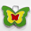 Zinc Alloy Enamel Pendant, Butterfly, 22x16mm, Sold by PC