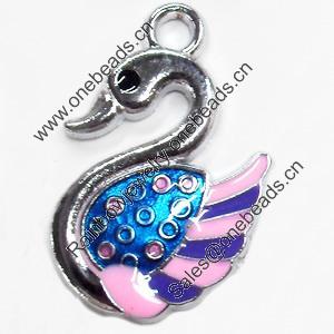 Zinc Alloy Enamel Pendant, goose, 18x25mm, Sold by PC