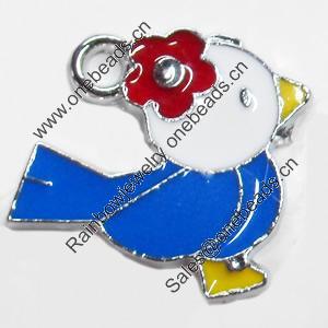 Zinc Alloy Enamel Pendant, 20x18mm, Sold by PC