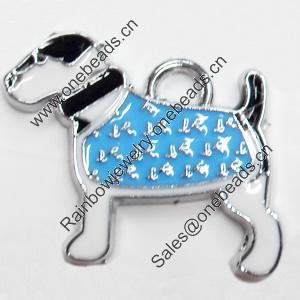 Zinc Alloy Enamel Pendant, dog, 21x18mm, Sold by PC