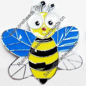 Zinc Alloy Enamel Pendant, Bee, 33x35mm, Sold by PC