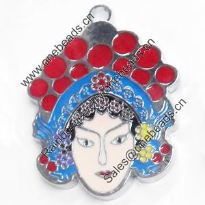 Zinc Alloy Enamel Pendant, 27x35mm, Sold by PC