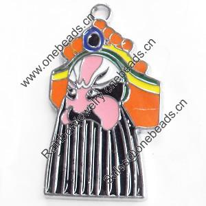 Zinc Alloy Enamel Pendant, 22x39mm, Sold by PC