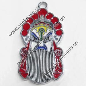 Zinc Alloy Enamel Pendant, 23x43mm, Sold by PC