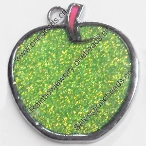 Zinc Alloy Enamel Pendant, apple, 35x37mm, Sold by PC