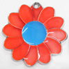 Zinc Alloy Enamel Pendant, Flower, 49x50mm, Sold by PC