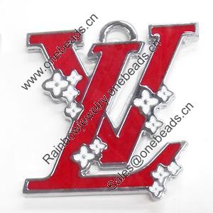 Zinc Alloy Enamel Pendant, 40x40mm, Sold by PC