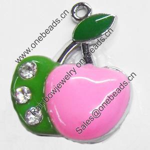 Zinc Alloy Enamel Pendant, Apple, 23x27mm, Sold by PC