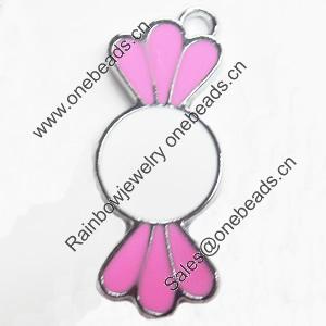 Zinc Alloy Enamel Pendant, 12x31mm, Sold by PC