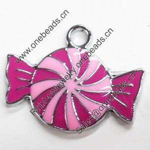 Zinc Alloy Enamel Pendant, 25x20mm, Sold by PC