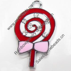 Zinc Alloy Enamel Pendant, 18x29mm, Sold by PC