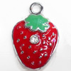 Zinc Alloy Enamel Pendant, Strawberry, 17x25mm, Sold by PC