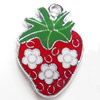 Zinc Alloy Enamel Pendant, Strawberry, 16x23mm, Sold by PC