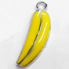 Zinc Alloy Enamel Pendant, banana, 8x26mm, Sold by PC