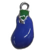 Zinc Alloy Enamel Pendant, eggplant, 10x21mm, Sold by PC