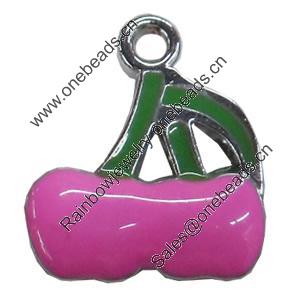 Zinc Alloy Enamel Pendant, 18x20mm, Sold by PC