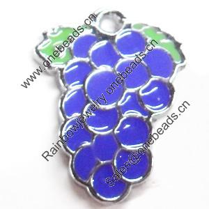 Zinc Alloy Enamel Pendant, grape, 20x26mm, Sold by PC