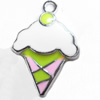 Zinc Alloy Enamel Pendant, ice-cream, 18x28mm, Sold by PC