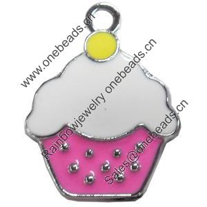 Zinc Alloy Enamel Pendant, 19x25mm, Sold by PC