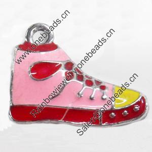 Zinc Alloy Enamel Pendant, 23x17mm, Sold by PC